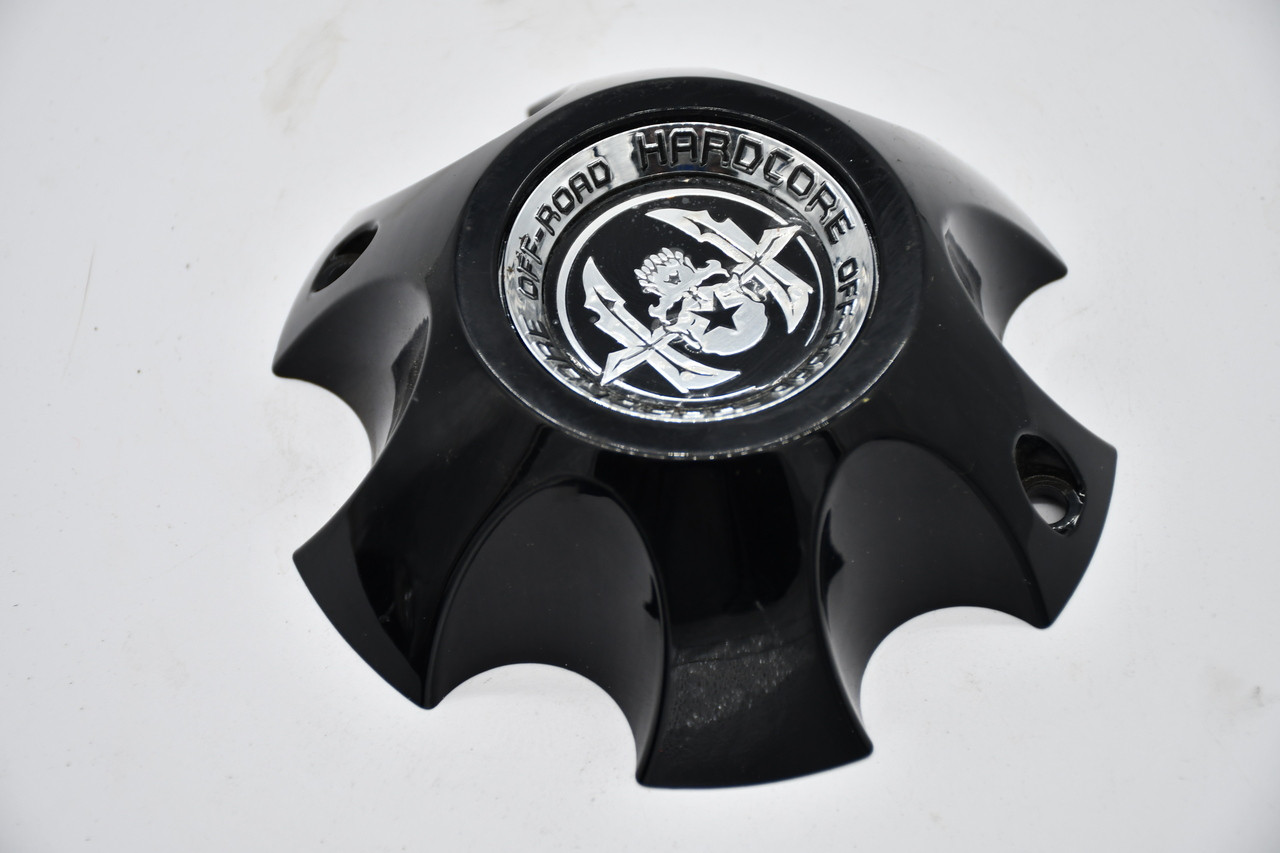 Hardcore Offroad Gloss Black Wheel Center Cap Hub Cap UC972L139S-B+ 5.5" CAP-HC08/09/14/17 (B) 6 LUG-SKULL