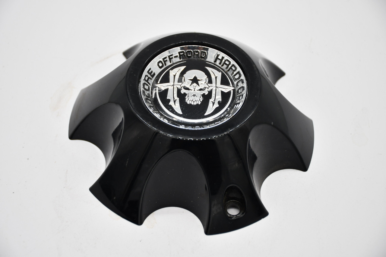 Hardcore Offroad Gloss Black Wheel Center Cap Hub Cap UC972L139S-B+ 5.5" CAP-HC08/09/14/17 (B) 6 LUG-SKULL