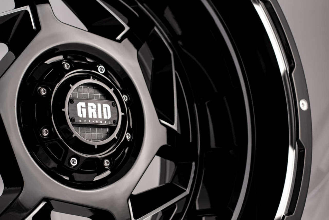 20" Grid Offroad GD14 20x9 5x150 15mm Wheel Gloss Black Milled For Toyota Lexus