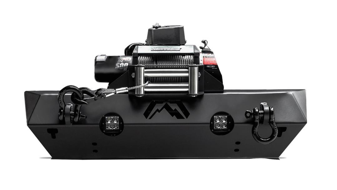Fab Fours Stubby Bumper No Guard JK07-B1951-1 Fits  07-18 Jeep Wrangler JK; External Winch Mount; Black Steel