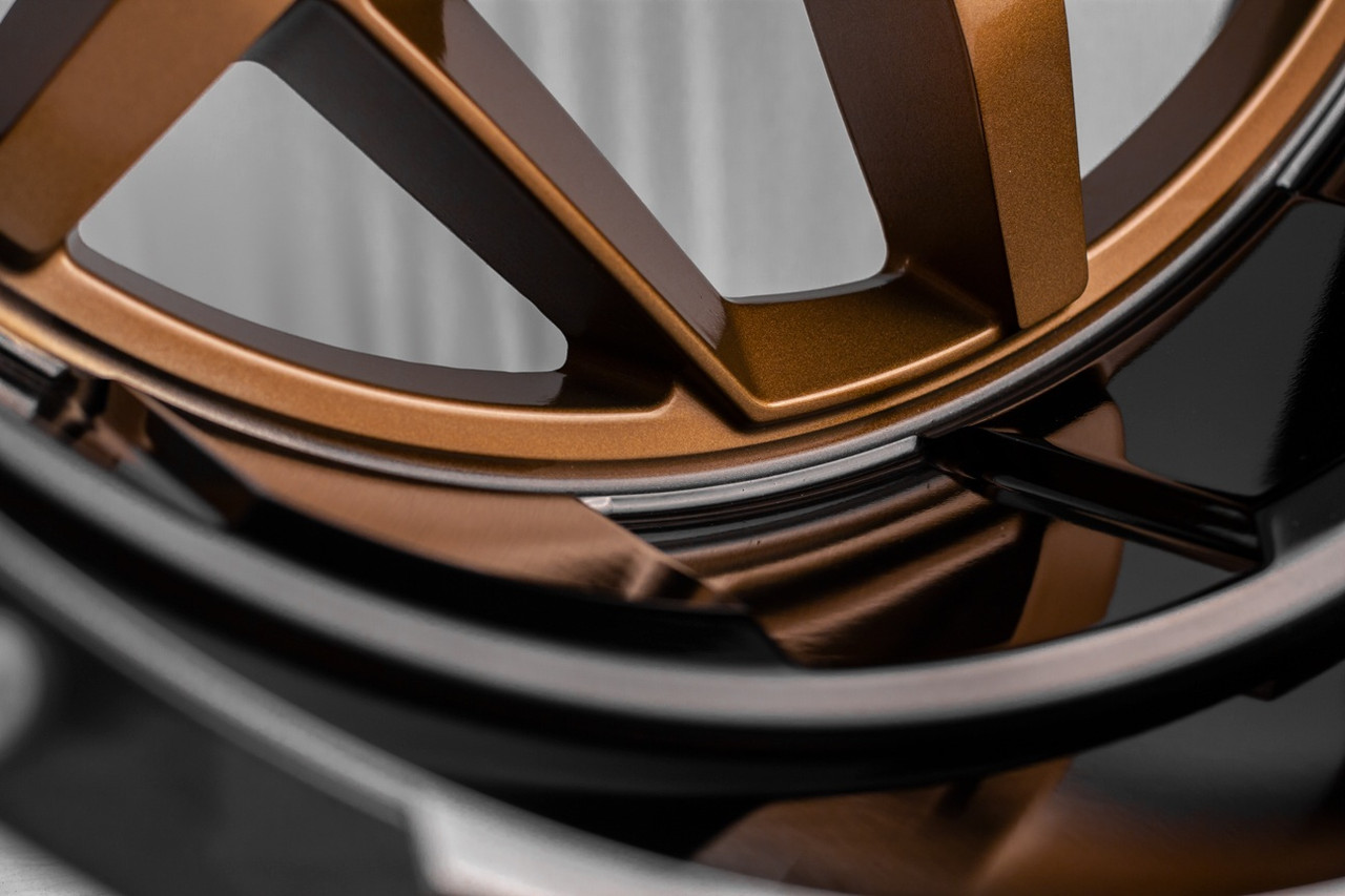 Set 4 20" Grid Offroad GD14 20x9 5x5 5x5.5 15mm Gloss Bronze Black Lip Wheels
