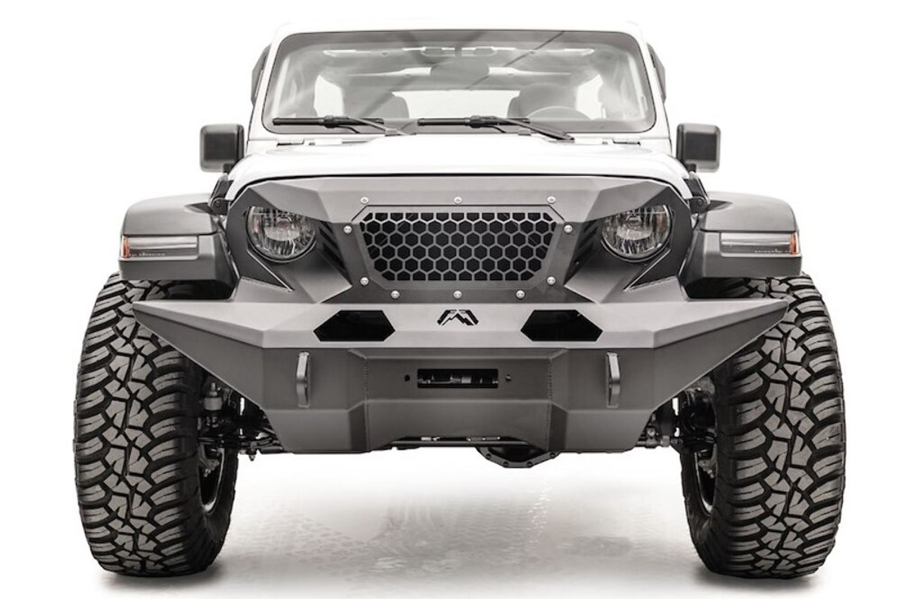 Fab Fours Full Width Grumper GR4610-1 Fits 20-25 Jeep Gladiator 18-25 Wrangler; Grille & Bumper