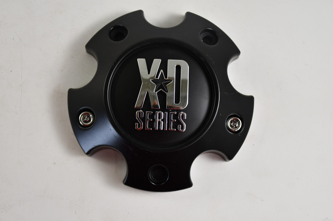 XD Series Black Matte/w Chrome logo Center Cap Hub Cap S057L120-H34-S1 4.750"