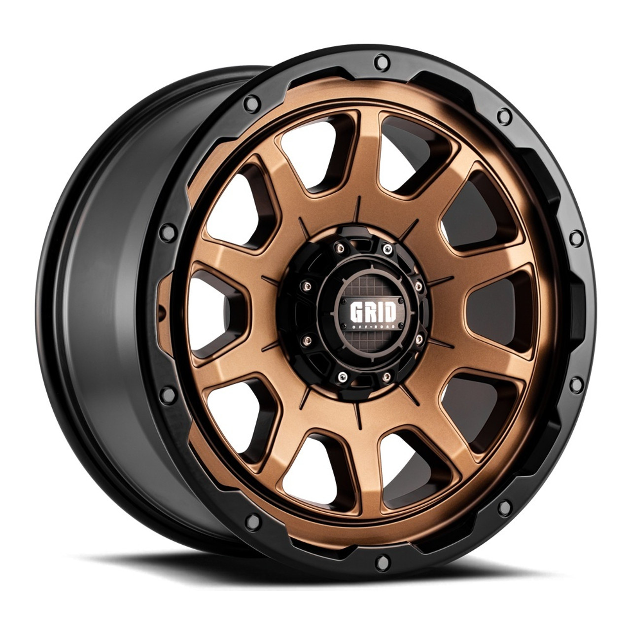 20" Grid Offroad GD15 20x9 6x135 6x5.5 0mm Wheel Matte Bronze Black Lip Rim