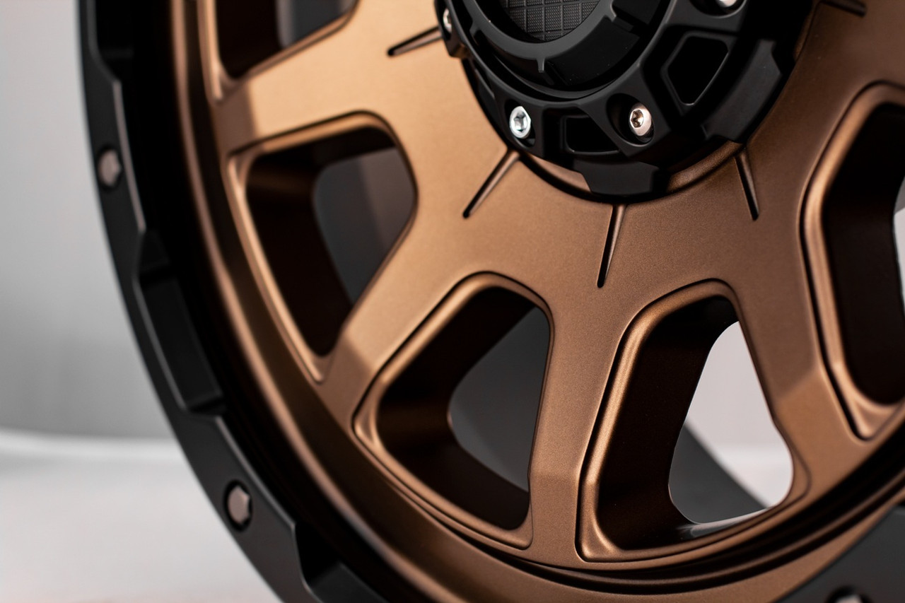 20" Grid Offroad GD15 20x9 6x135 6x5.5 0mm Wheel Matte Bronze Black Lip Rim