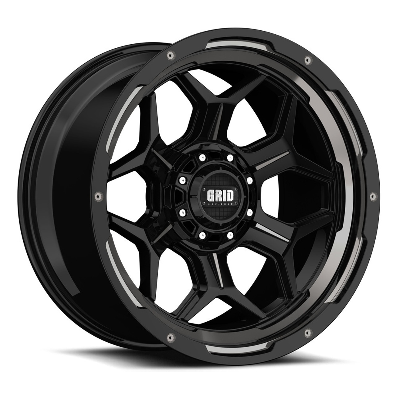 20" Grid Offroad GD16 20x9 5x5 5x5.5 0mm DDT Gloss Black For Jeep Dodge Ram Rim