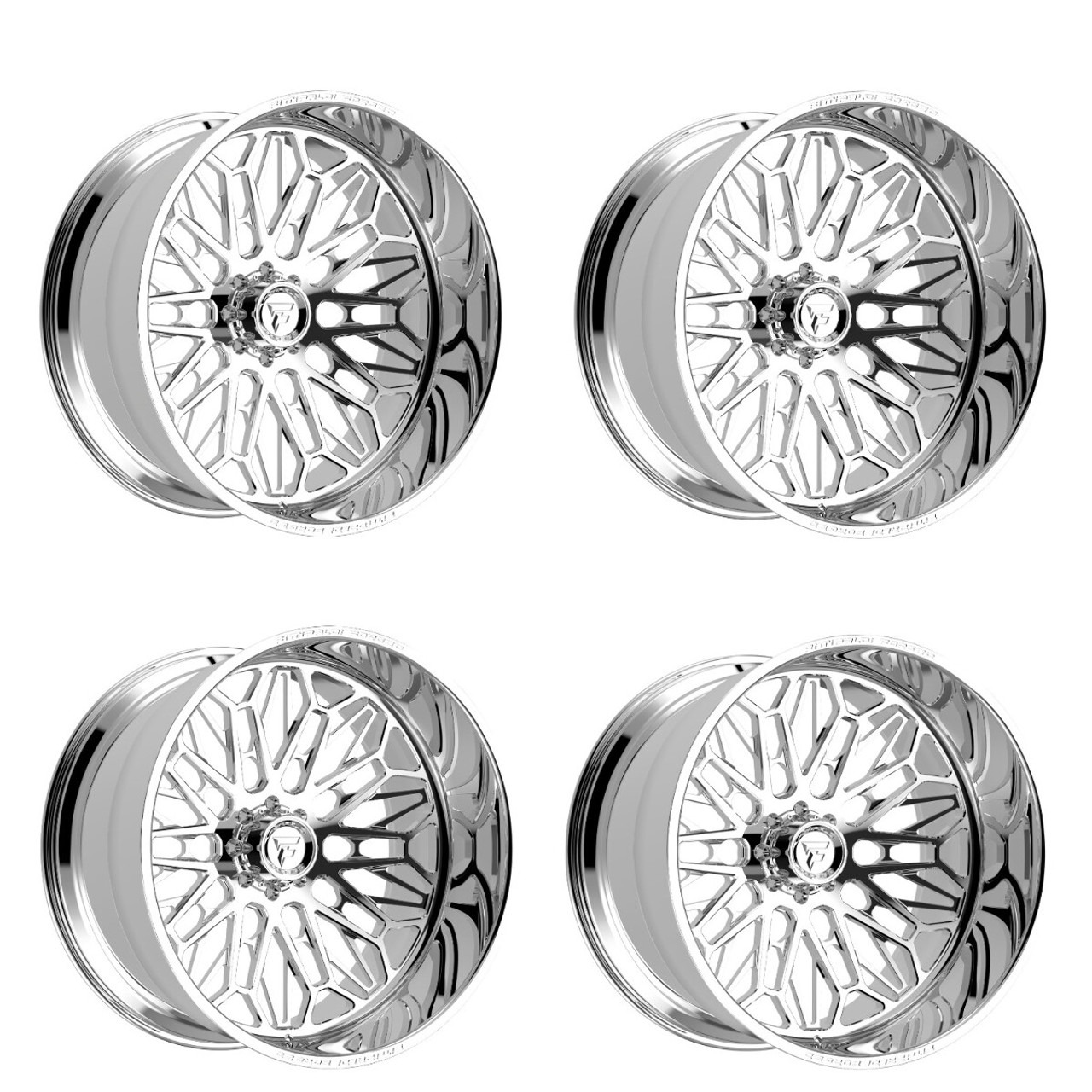 Set 4 28" Fittipaldi Offroad FTF509P 28x16 8x6.5 -101mm Wheels Polished Rims