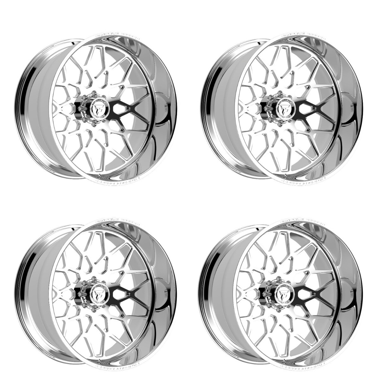 Set 4 30" Fittipaldi Offroad FTF508P 30x16 8x6.5 -101mm Wheels Polished Rims