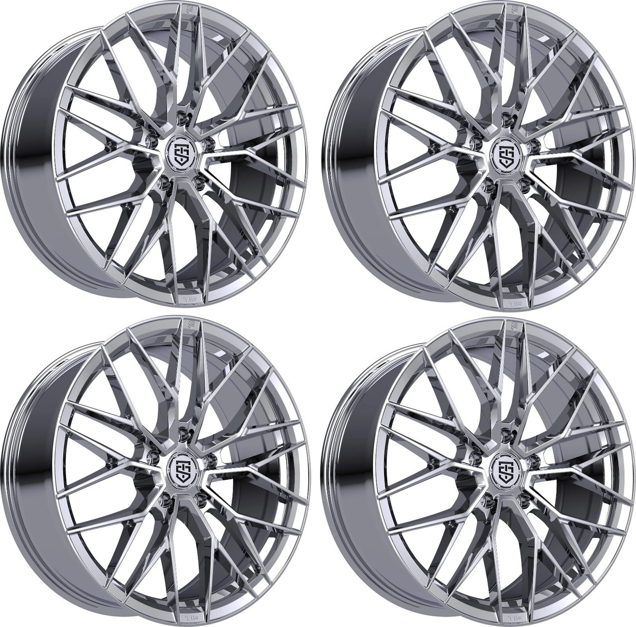 Set 4 18" TIS Motorsports 505C 18x8 5x120 35mm Wheels Chrome Plated Rims