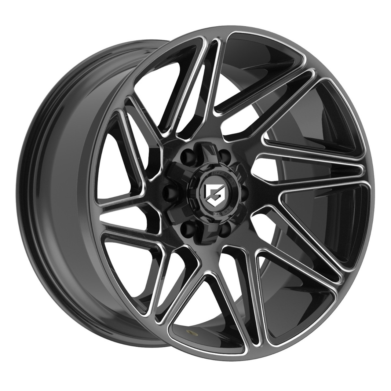 20" Gear Off Road 777BM 20x9 6x135 6x5.5 18mm Wheel Gloss Black Milled Rim