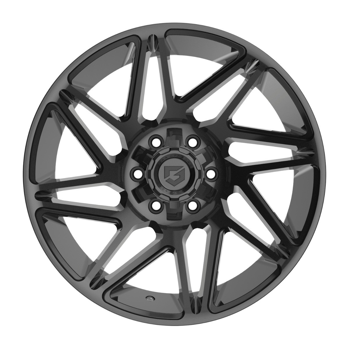 20" Gear Off Road 777B 20x9 6x135 6x5.5 18mm Gloss Black For Ford Chevy GMC Ram