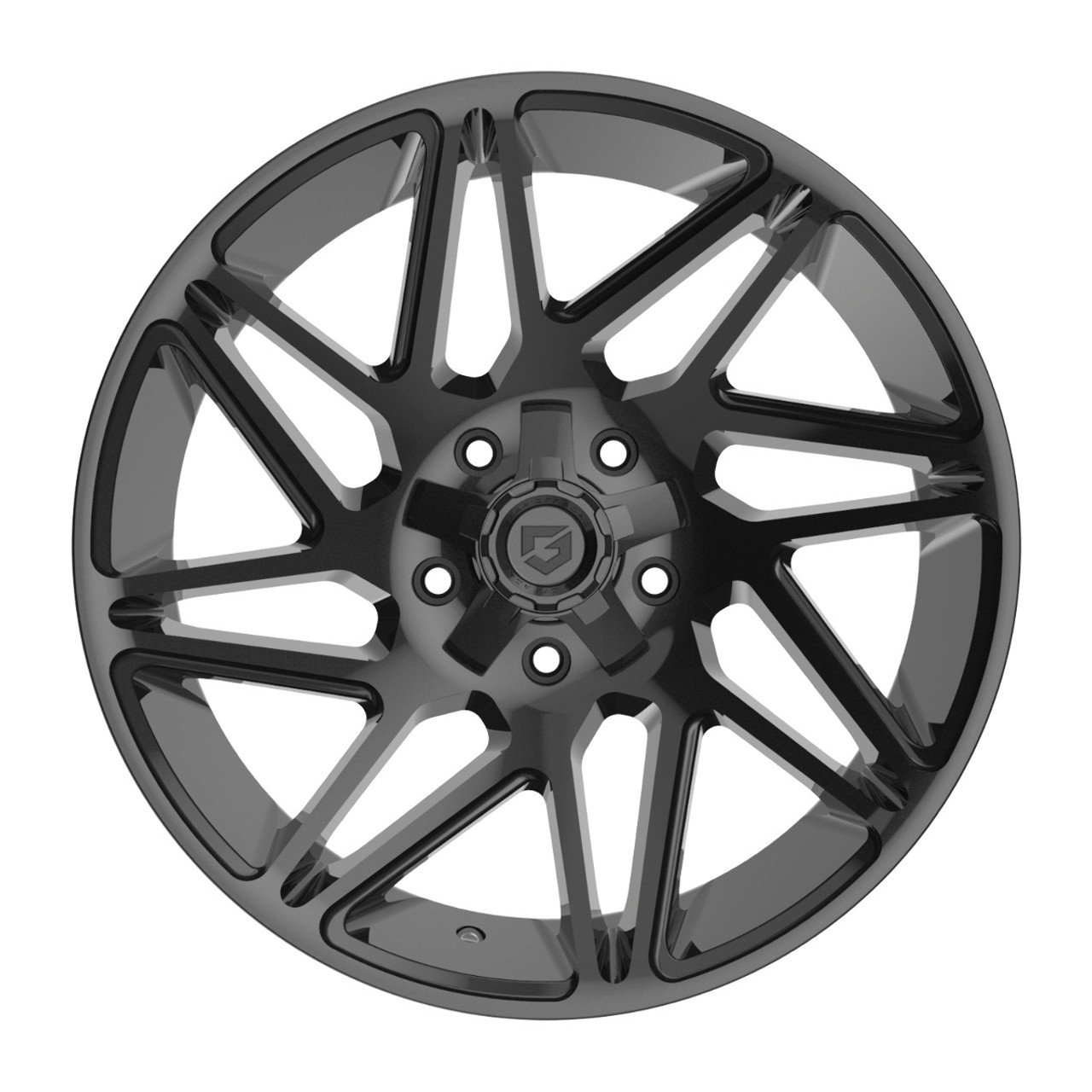 Set 4 20" Gear Off Road 777B 20x9 5x5 5x5.5 00mm Wheels Gloss Black Truck Rims