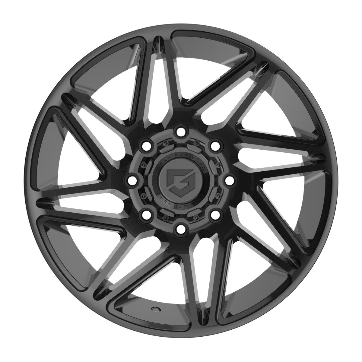 Set 4 20" Gear Off Road 777B Vortex 20x10 8x6.5 -19mm Wheels Gloss Black Rims