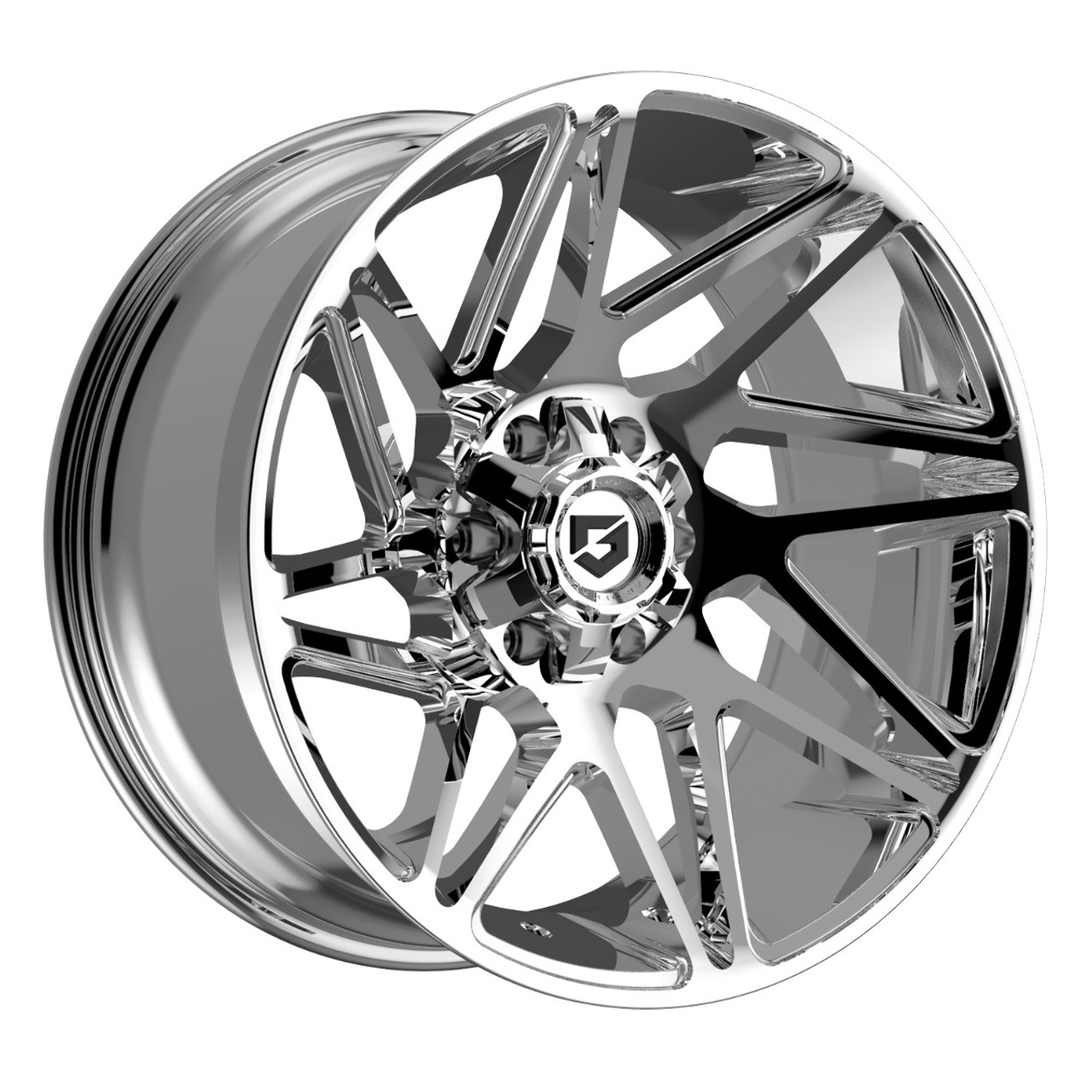 Set 4 20" Gear Off Road 777C Vortex 20x9 6x135 6x5.5 00mm Chrome Plated Wheels
