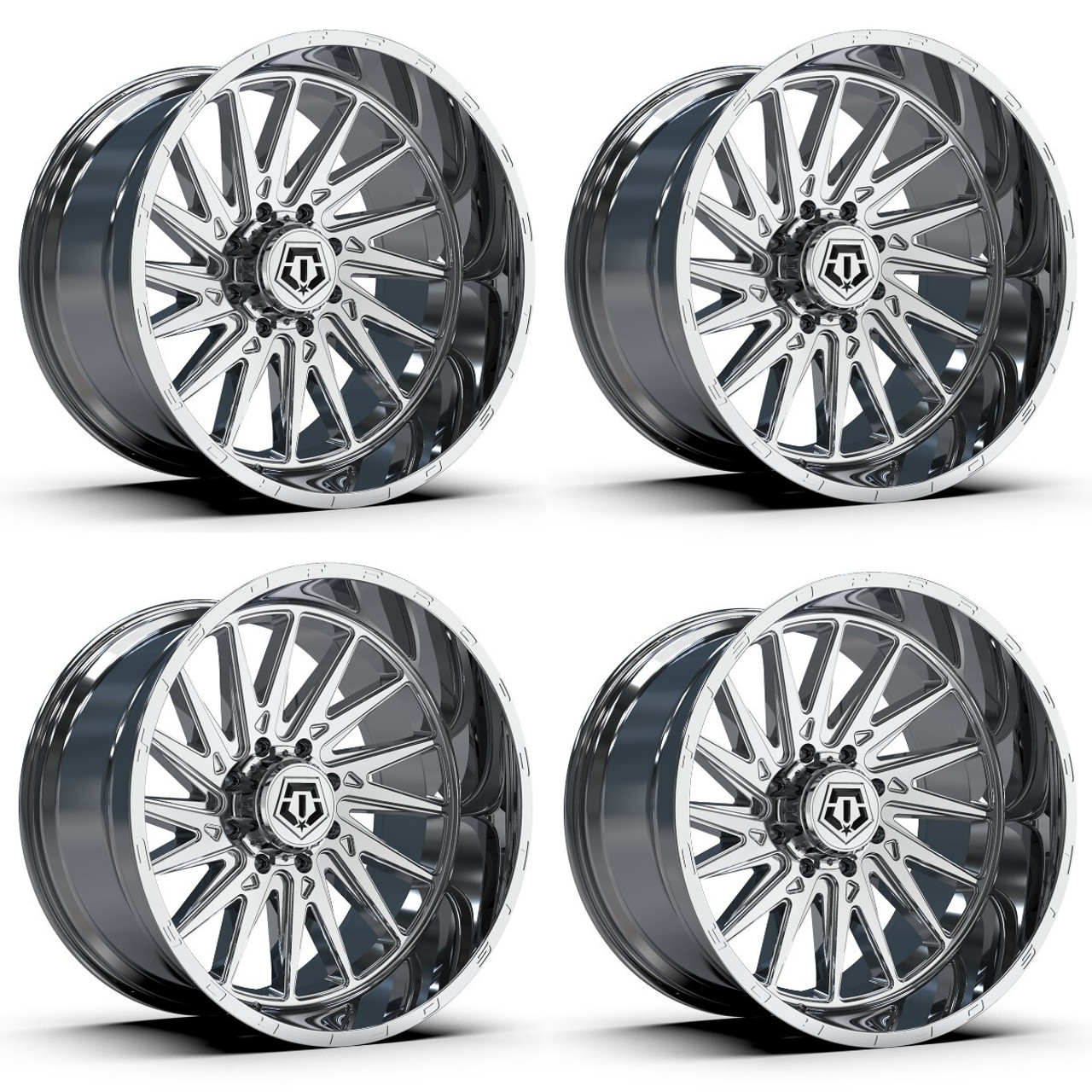 Set 4 22" TIS 547C 22x10 6x135 6x5.5 10mm Chrome Plated For Ford Chevy GMC Ram