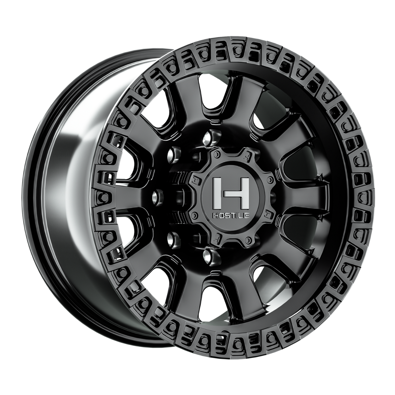Set 4 18" Hostile H138 Crawler 18x9 8x6.5 12mm Asphalt Wheels Truck Rims