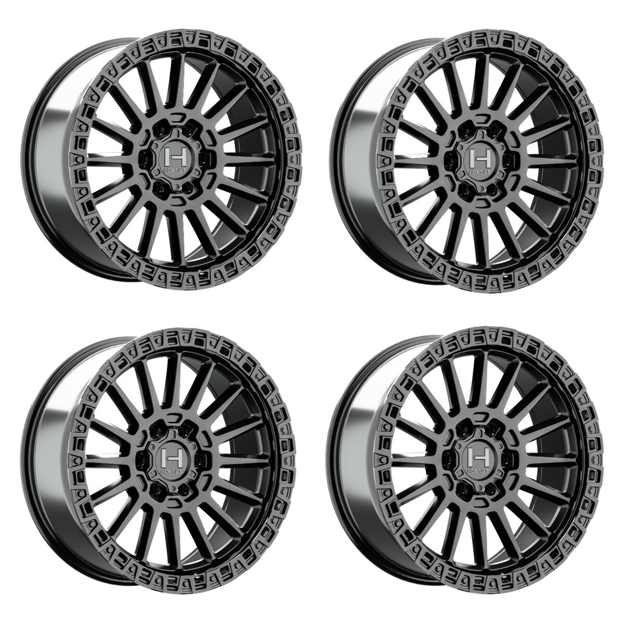 Set 4 17" Hostile H137 Battle 17x9 6x5.5 0mm Wheels Asphalt Truck Suv Rims