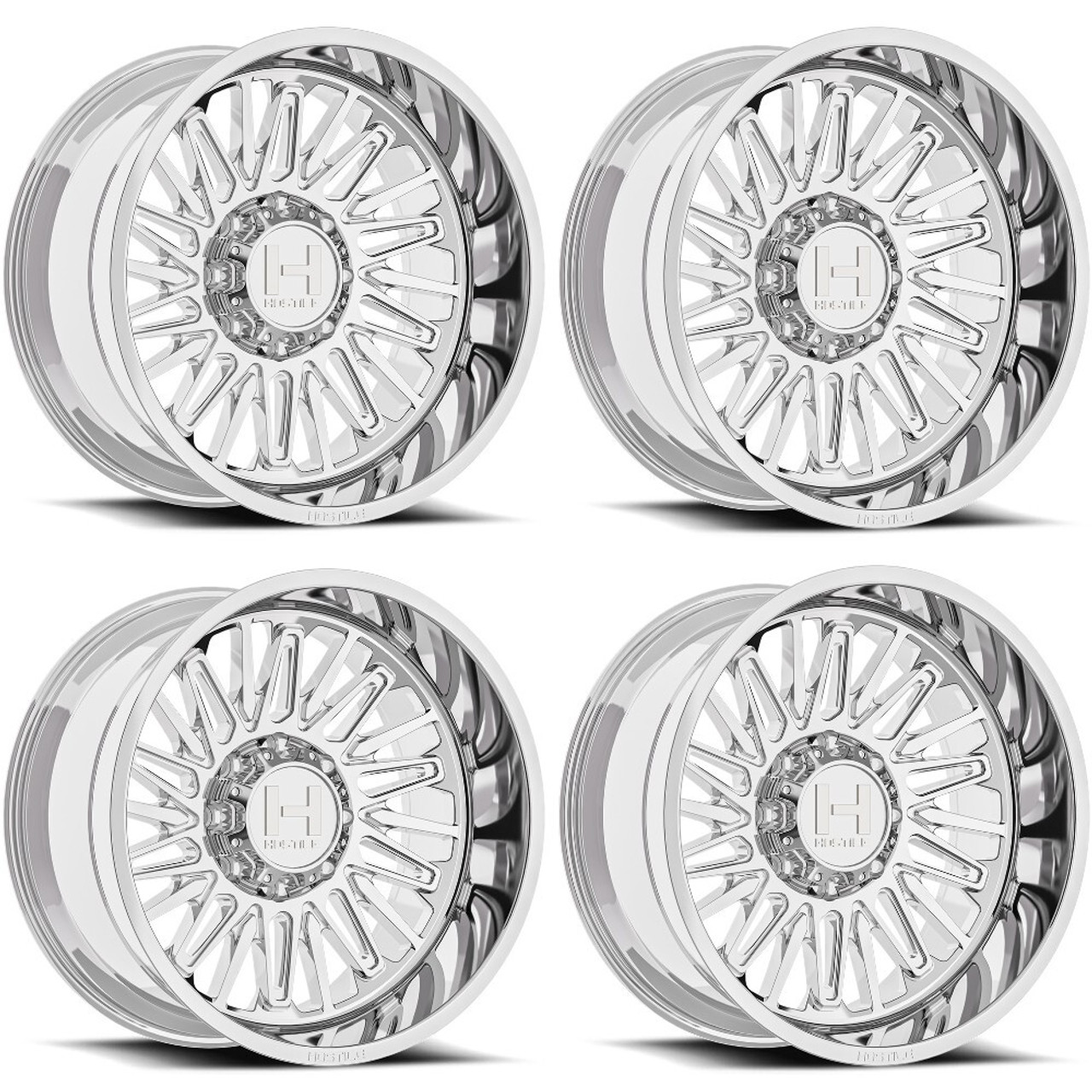 Set 4 20" Hostile H143 Rampage 20x10 8x180 -19mm Armor Plated Lifted Truck Rims