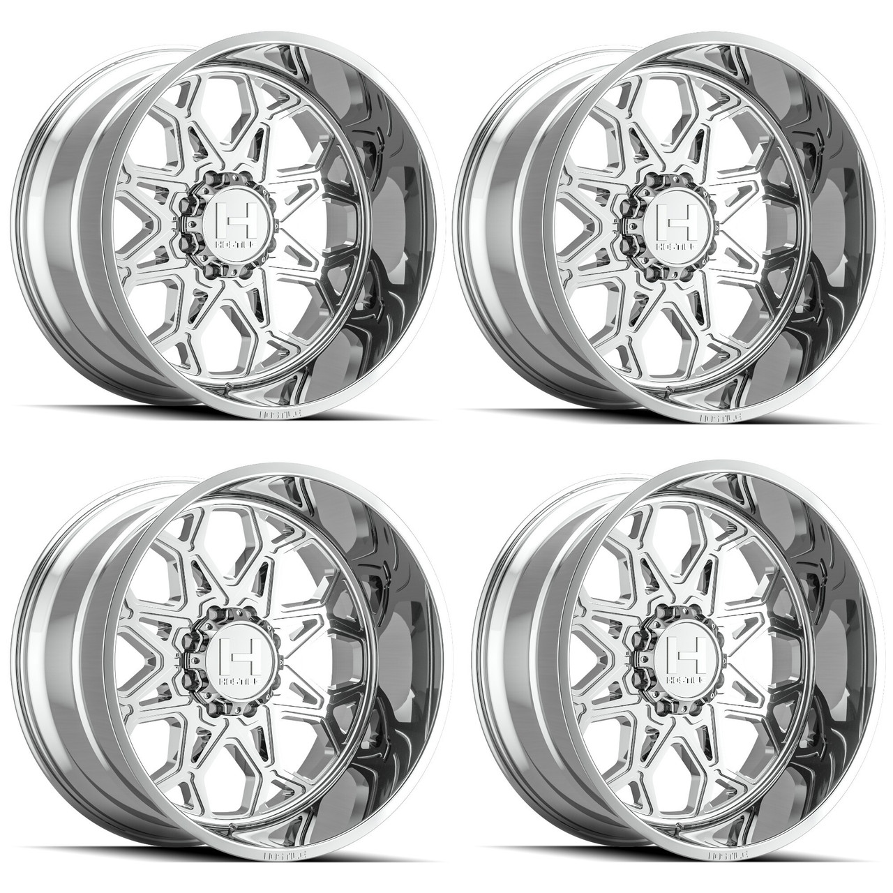 Set 4 20" Hostile H132 Anvil 20x10 8x6.5 -19mm Wheels Armor Plated Lifted Rims