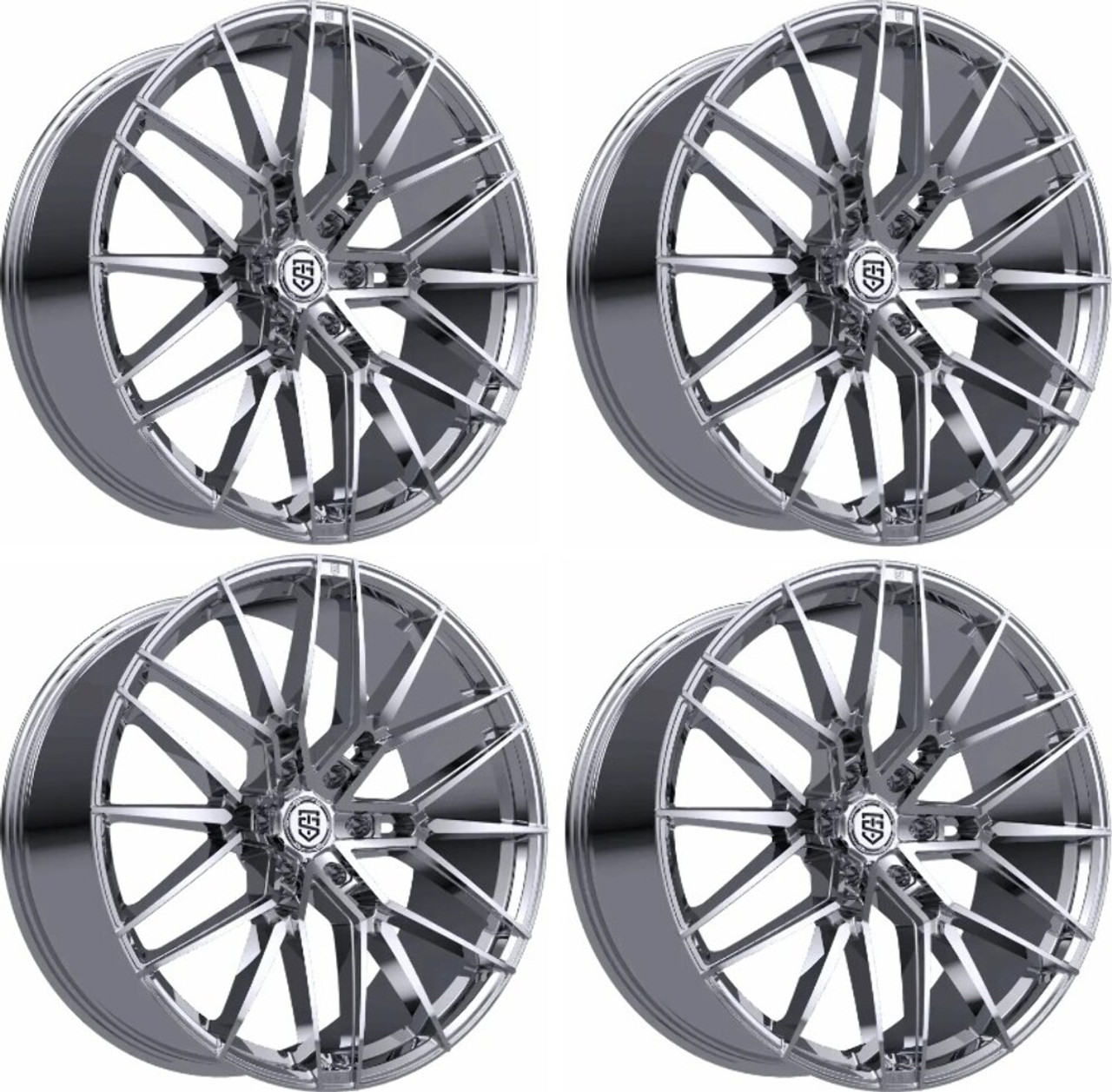 Set 4 22" TIS Motorsports 506C 22x10 6x135 24mm Wheels Chrome Plated Truck Rims