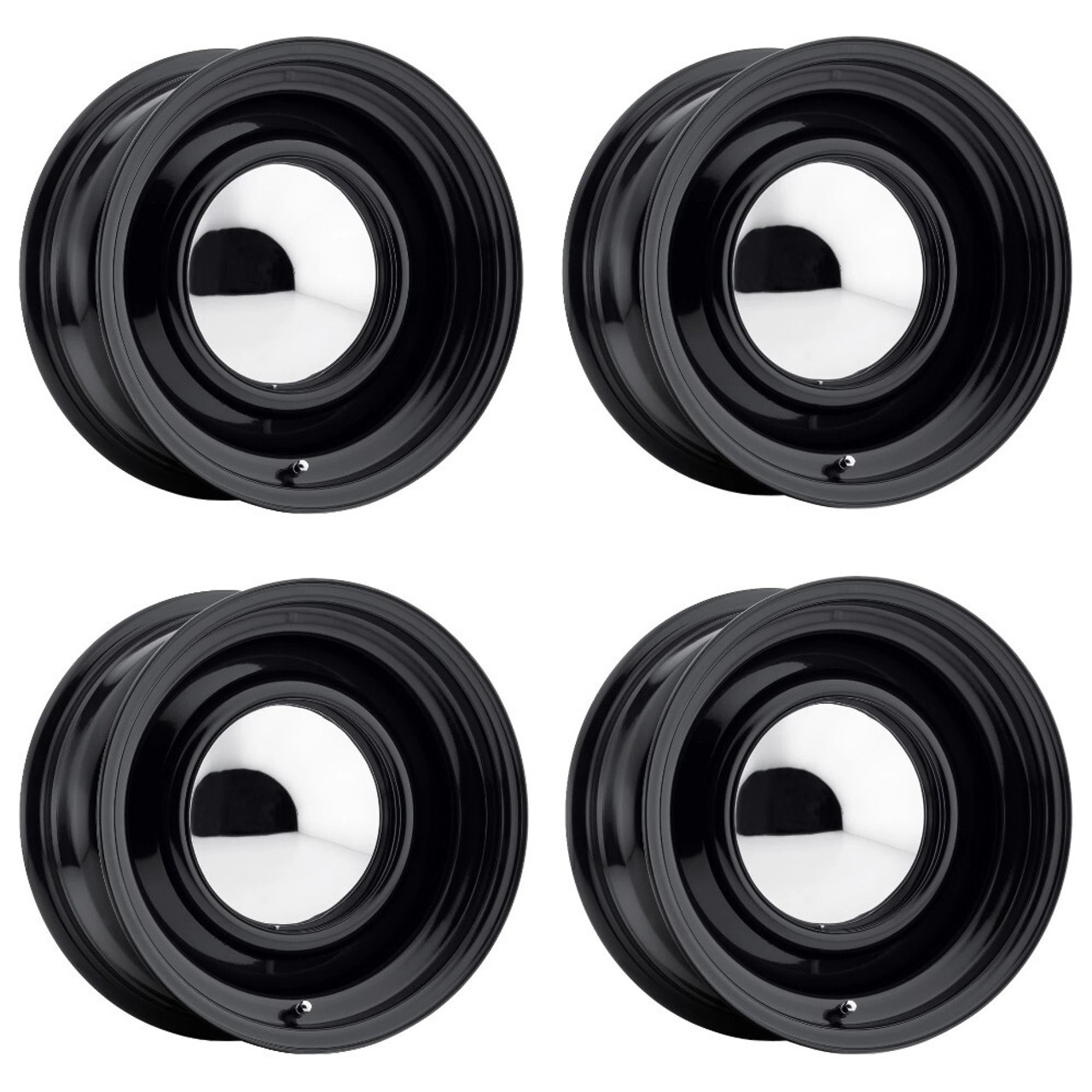 Set 4 15" Boyd Coddington 61B Smoothie 15x8 6x5.5 -12mm Wheels Satin Black Rims