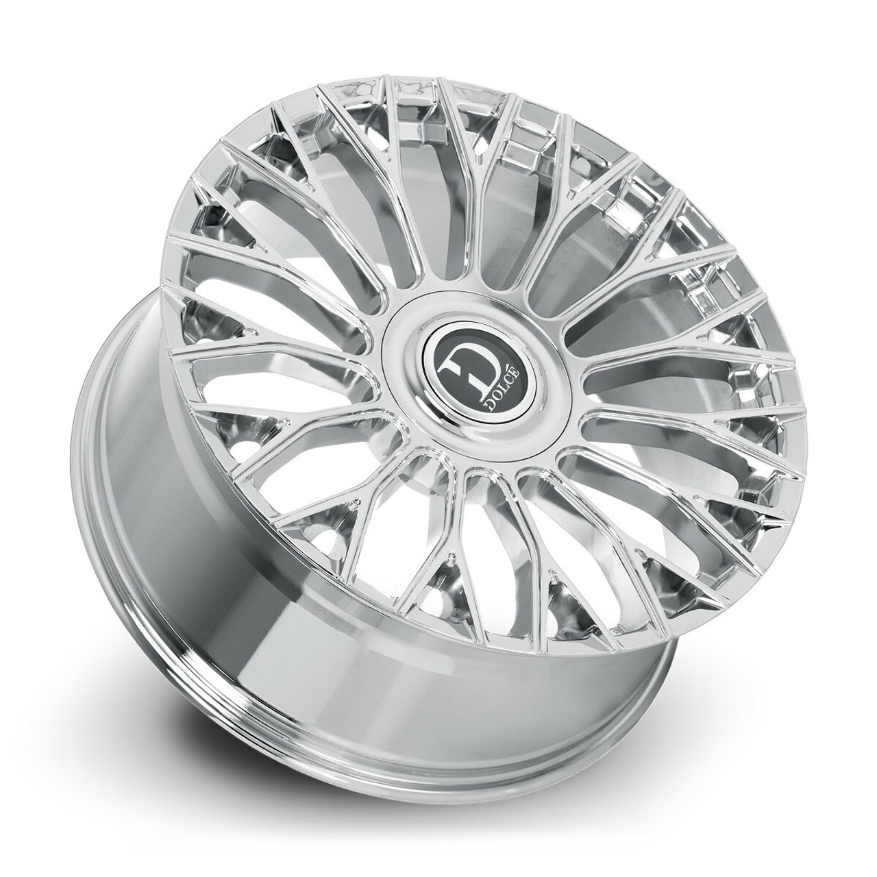 Set 4 22" Dolce Luxury Roma 22x10.5 5x112 5x115 25mm Chrome Floating Cap Wheels
