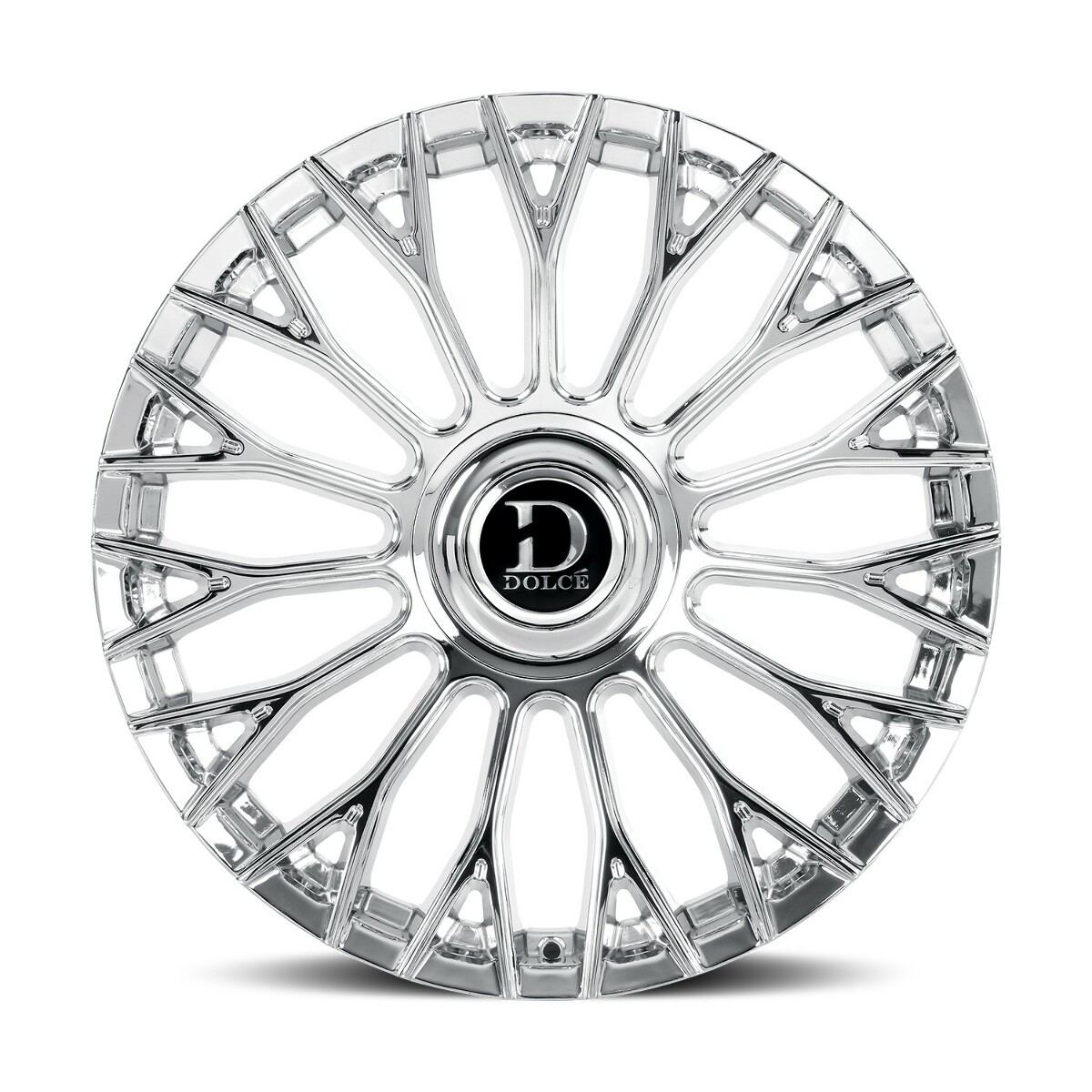 Set 4 24" Dolce Luxury Roma 24x10 6x135 6x5.5 35mm Chrome w Floating Cap Rims