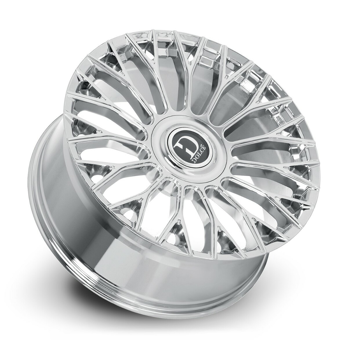 22" Dolce Luxury Roma 22x9.5 6x135 6x5.5 18mm Chrome Wheel with Floating Cap Rim