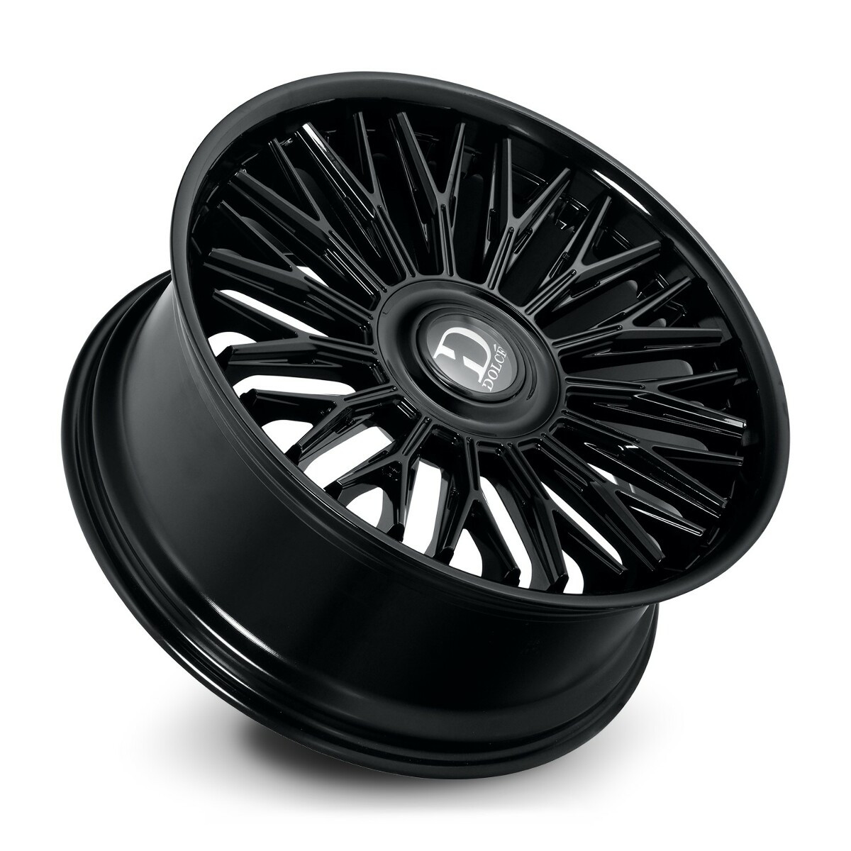 Set 4 24" Dolce Lusso 24x10 6x135 6x5.5 35mm Glossy Black Floating Cap Wheels