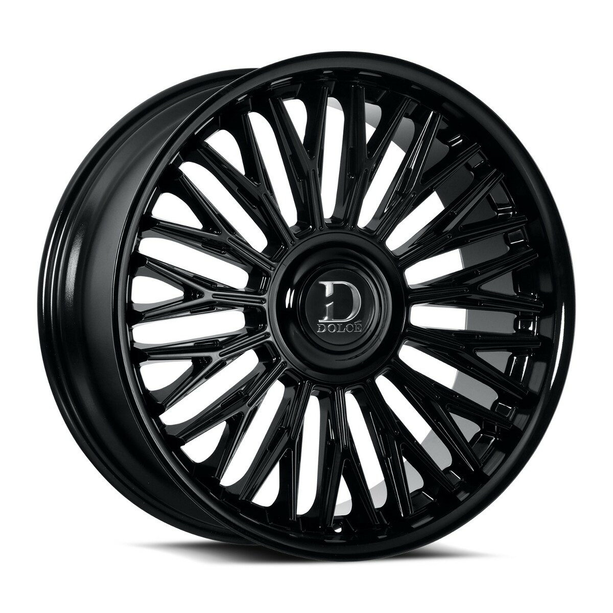 Set 4 24" Dolce Lusso 24x10 6x135 6x5.5 25mm Glossy Black Floating Cap Wheels