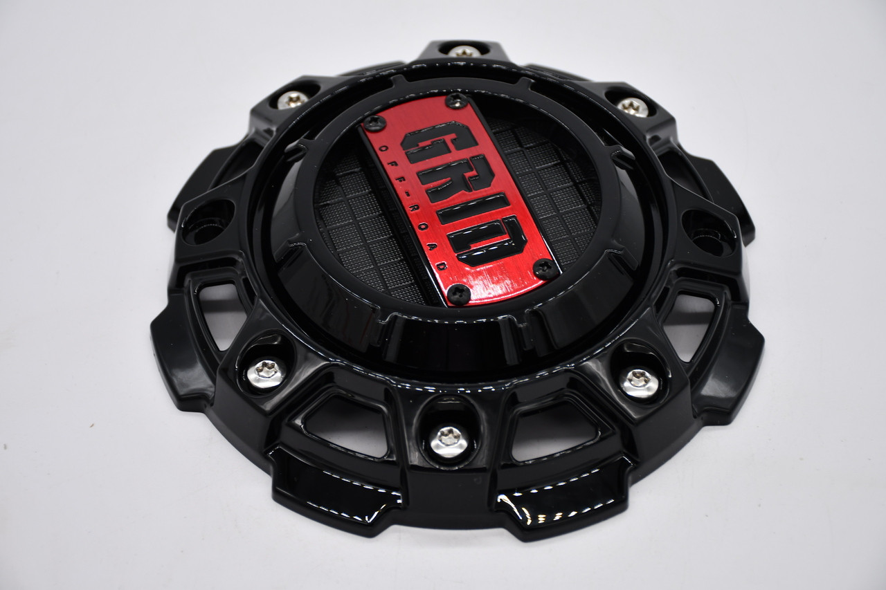 Grid Offroad Gloss Black Red Logo Wheel Center Cap GDN-56-CAP GD14 GD15 5/6 Lug