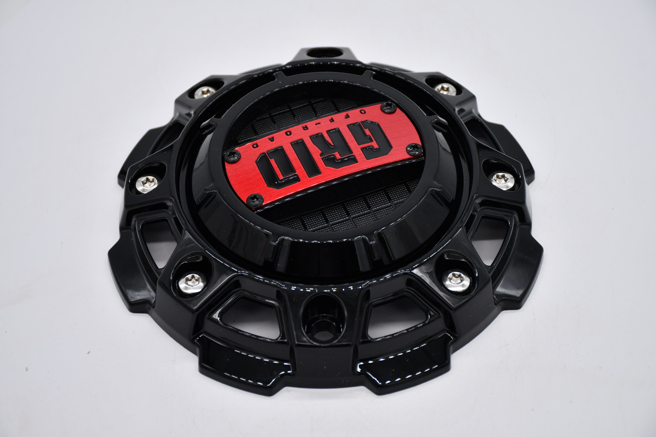 Grid Offroad Gloss Black Red Logo Wheel Center Cap GDN-56-CAP GD14 GD15 5/6 Lug