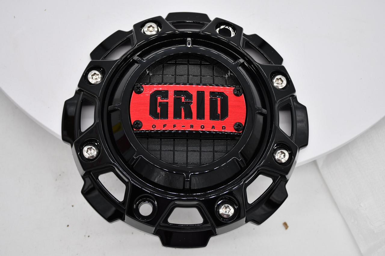 Grid Offroad Gloss Black Red Logo Wheel Center Cap GDN-56-CAP GD14 GD15 5/6 Lug