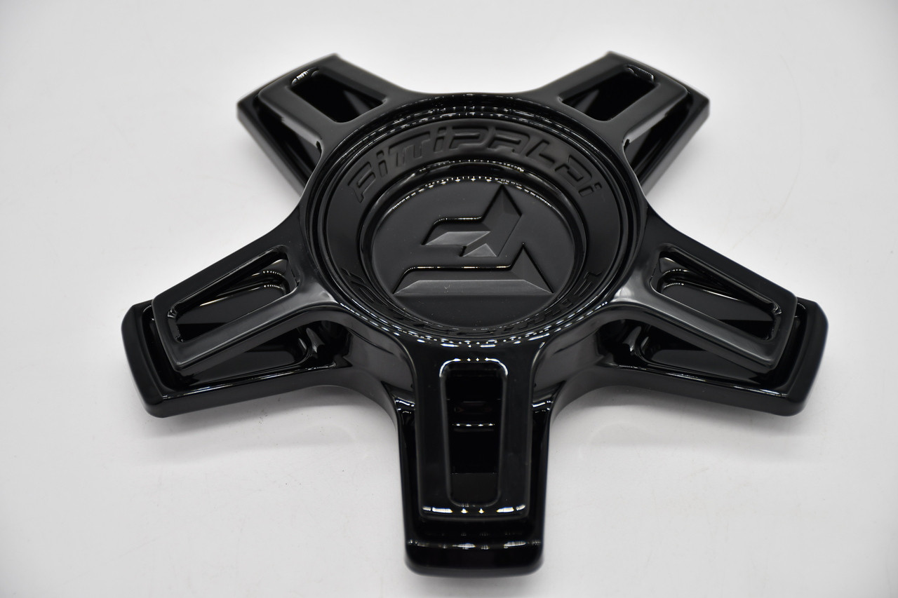 Fittipaldi 5 lug Gloss Black Wheel Center Cap Snap I Floating Logo CAP-FH-BB23