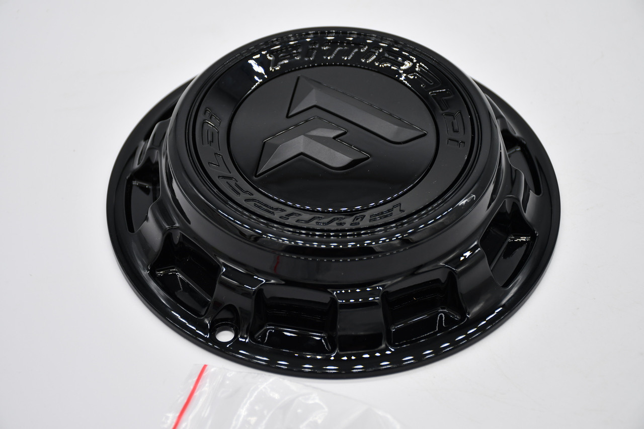 Fittipaldi Gloss Black Floating Logo 5/6 Lug Wheel Center Cap CAP-FORC-6-BB24F