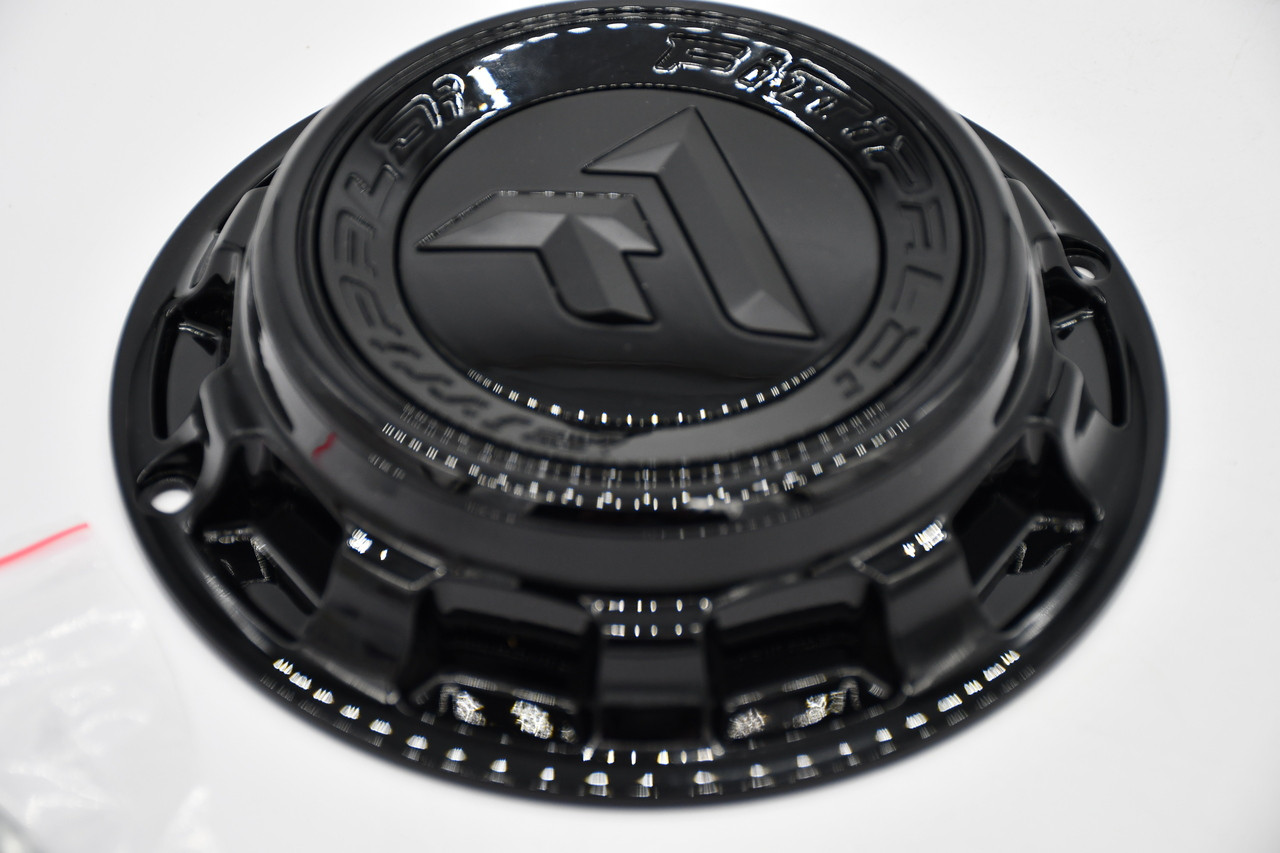 Fittipaldi Gloss Black Floating Logo 5/6 Lug Wheel Center Cap CAP-FORC-6-BB24F