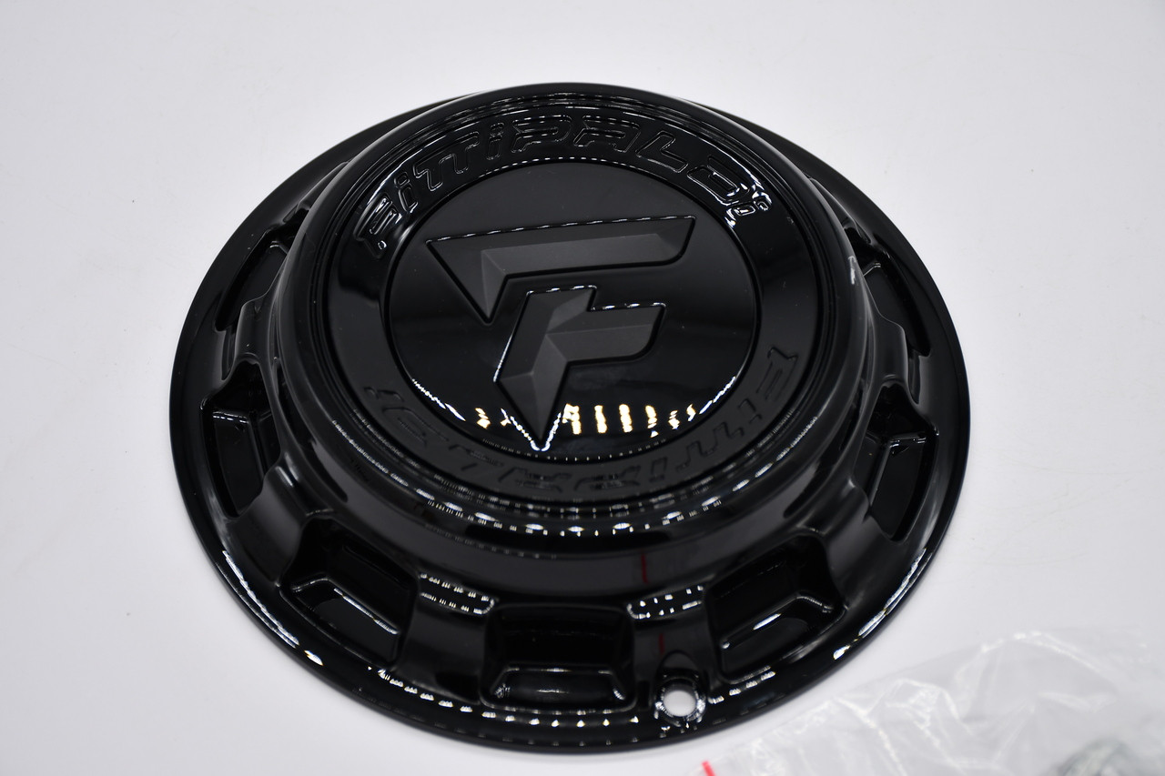 Fittipaldi Gloss Black Floating Logo 5/6 Lug Wheel Center Cap CAP-FORC-6-BB24F