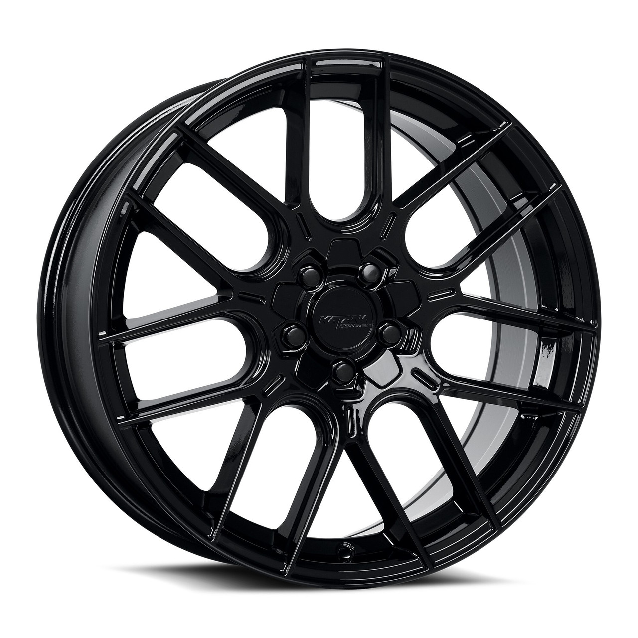Set 4 18" Katana Racing KR04 18x8 5x108 5x114.3 40mm Wheels Glossy Black Rims