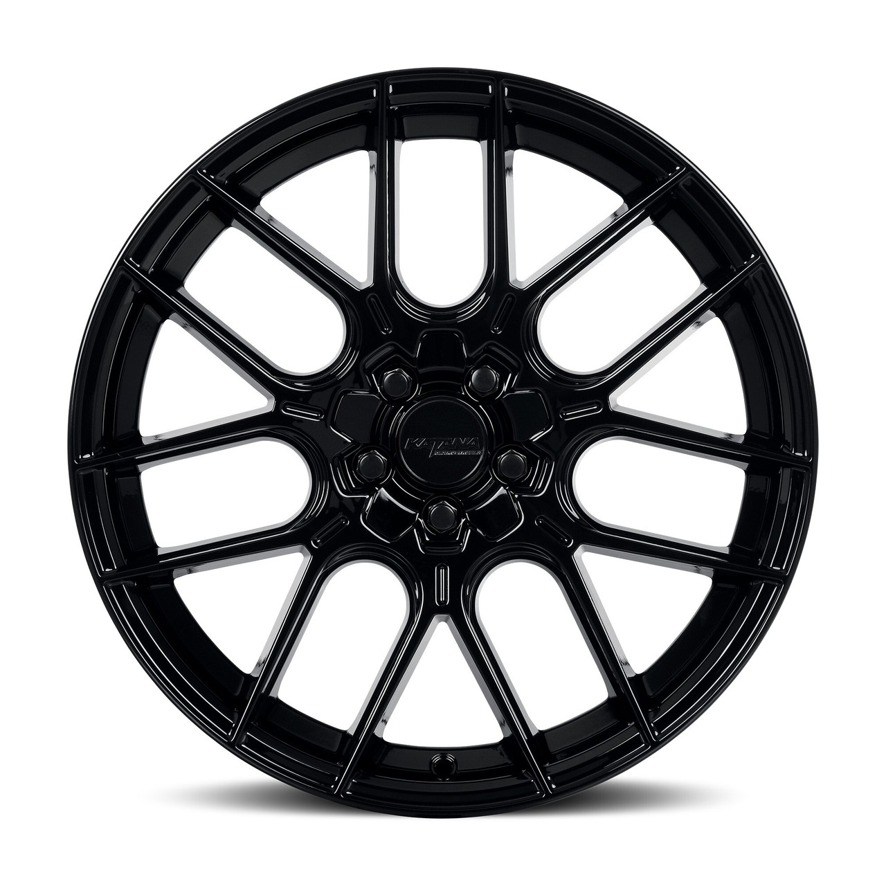 Set 4 18" Katana Racing KR04 18x8 5x108 5x114.3 40mm Wheels Glossy Black Rims