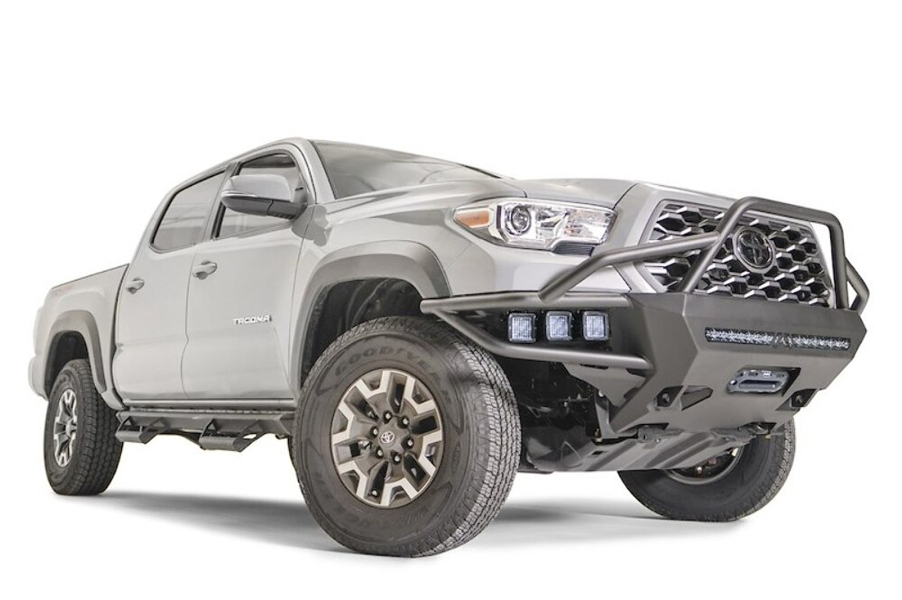Fab Fours 2016-2023 Toyota Tacoma Front Winch Bumper w High Pre-Runner Guard TB16-03-1 D-Ring Mounts Fog Light Cutouts