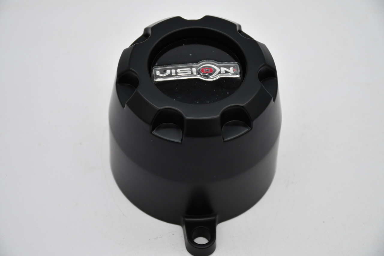 Vision 398 Manx 5x4.5 5x5 Matte Black Wheel Center Cap C398MB-65V 4" with screws