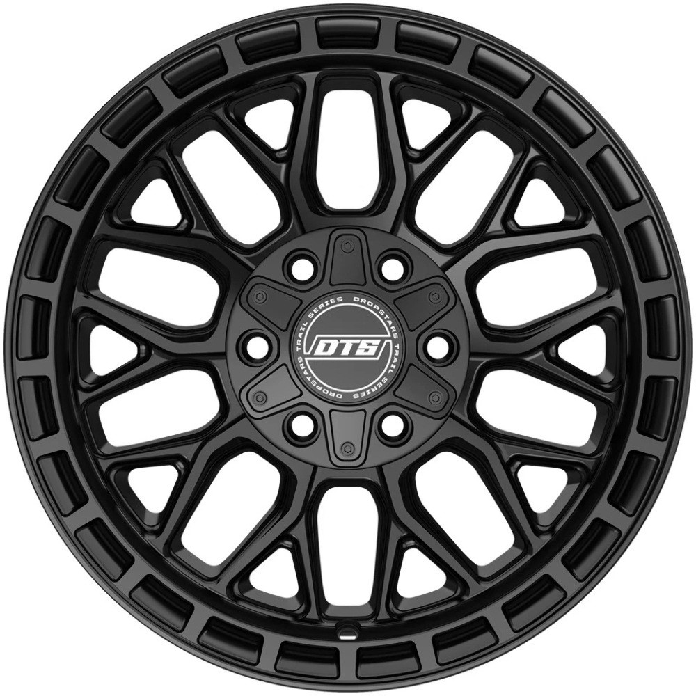 Set 4 17" Dropstars Trail Series 605SB Satin Black 17x9 5x5 5x5.5 -12mm Wheels