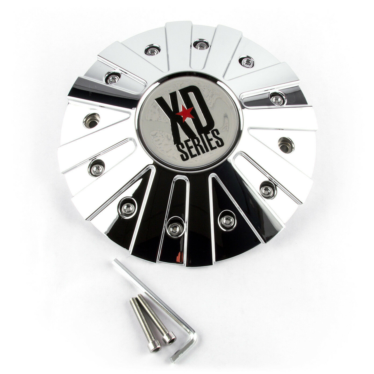 KMC XD778 Monster Chrome Wheel Center Cap 846L215 Chrome Red Logo