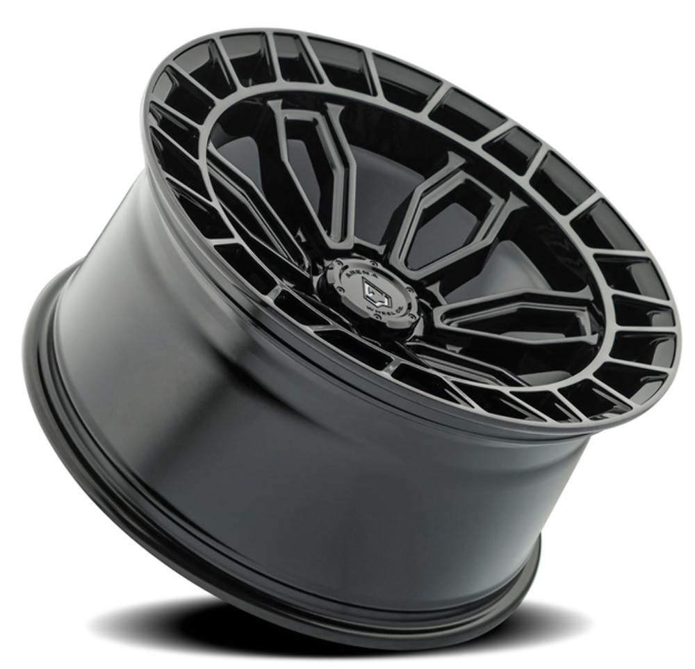 Set 4 22" Arena Recon 22x9.5 6x135 20mm Glossy Black Center Machined DDT Lip Rim
