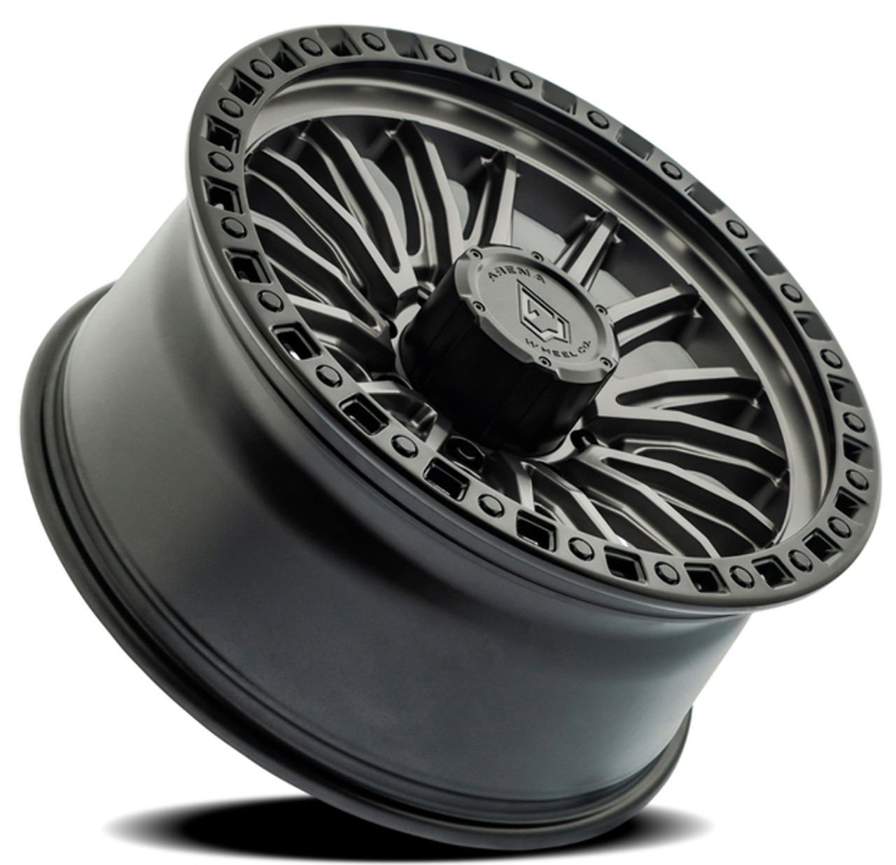 Set 4 20" Arena Mission 20x9 8x170 20mm Satin Gun Metal Center Satin Black Lip