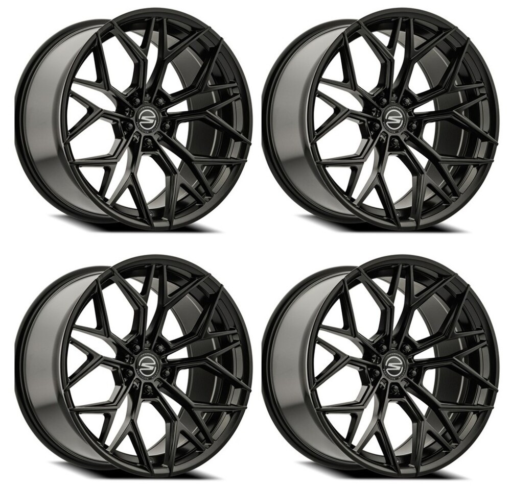 Set 4 22" Select Syndicate Satin Black 22x11 Wheels 5x120  40mm Rims
