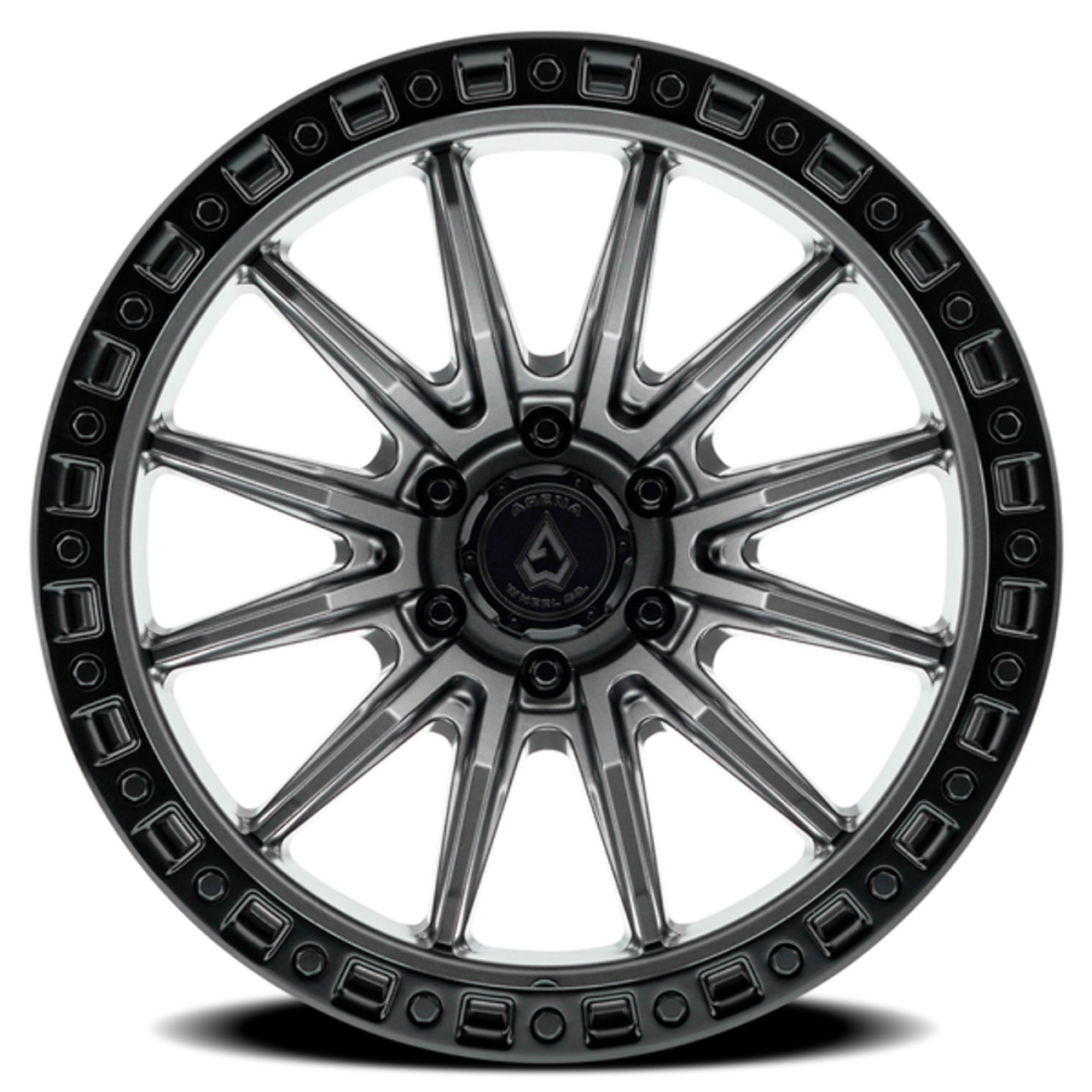 Set 4 20" Arena Mission 20x9 6x5.5 0mm Satin Gun Metal Center Satin Black Lip