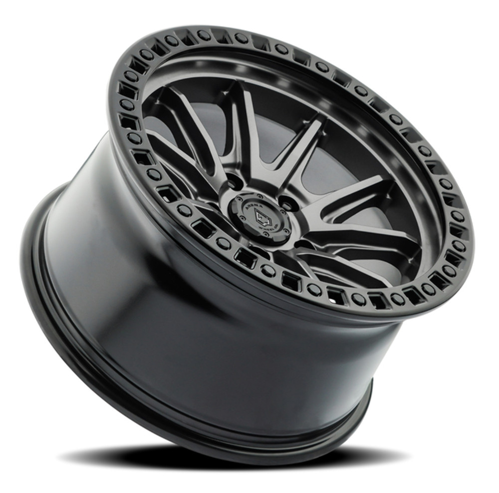 20" Arena Mission 20x9 5x5 0mm Wheel Satin Gun Metal Center Satin Black Lip Rim