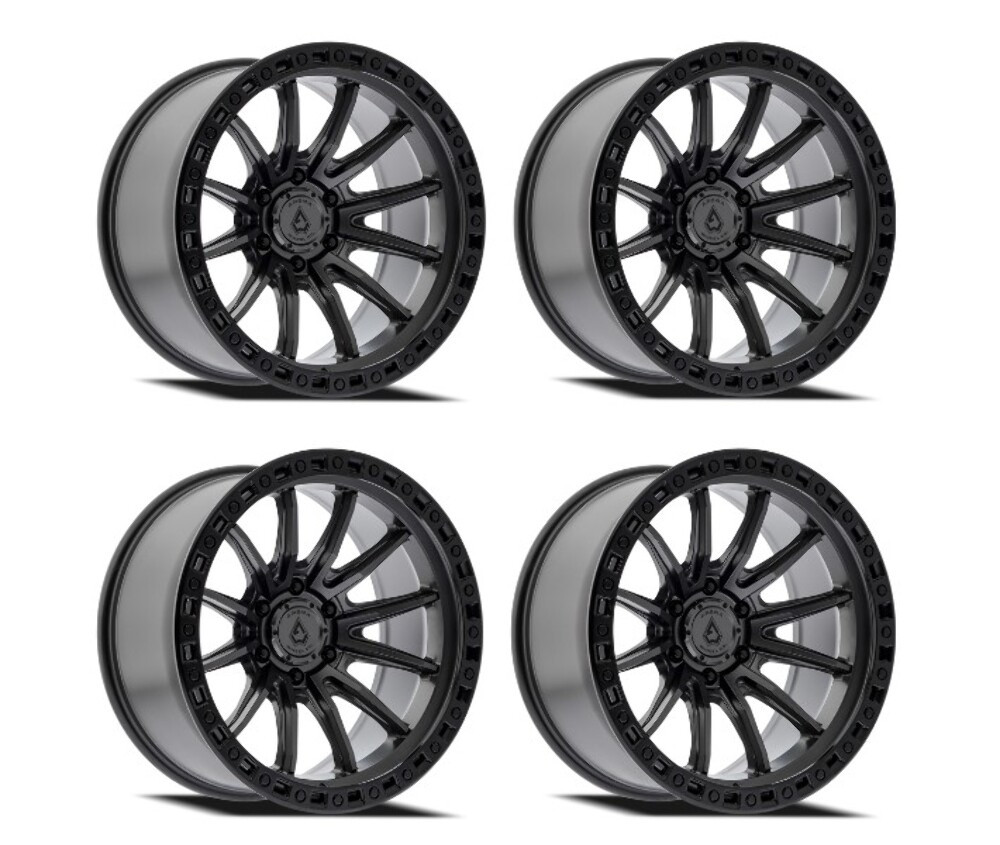 Set 4 20" Arena Mission 20x10 6x5.5 -18mm Satin Black Wheels Lifted Truck Rims