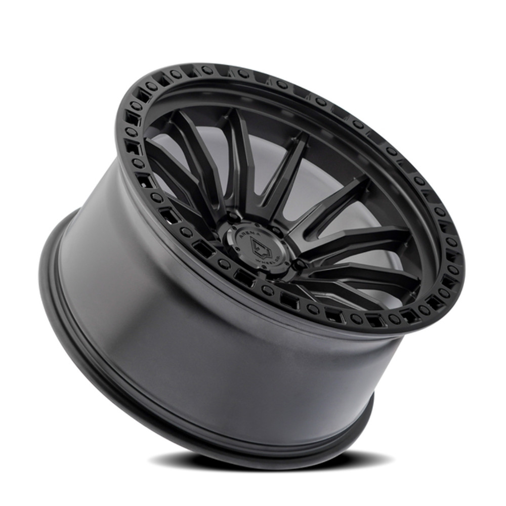 Set 4 17" Arena Mission 17x9 6x5.5 0mm Satin Black Wheels For Chevy GMC Ram Rims